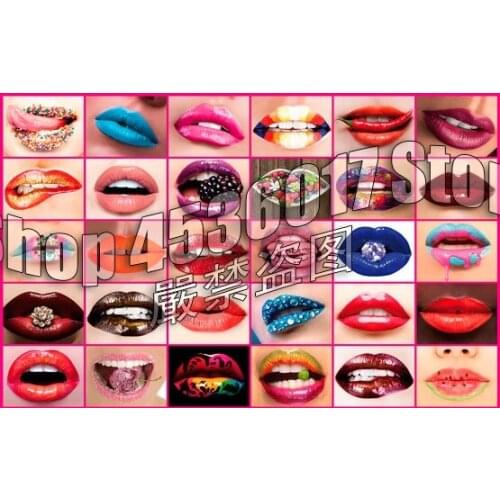 5D Diamond Embroidery Colour Lips Art DIY Diamond Painting Mosaic Picture Of Rhinestone Sale Home Decor Gift Christmas