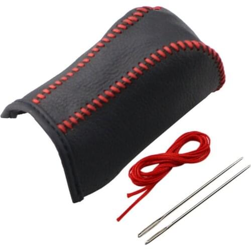 Leather Gear Shift Knob Cover for Toyota Corolla Rav4 Rav 4 2014-2019 Automatic Hand-Stitched DIY Gear Shift Collars