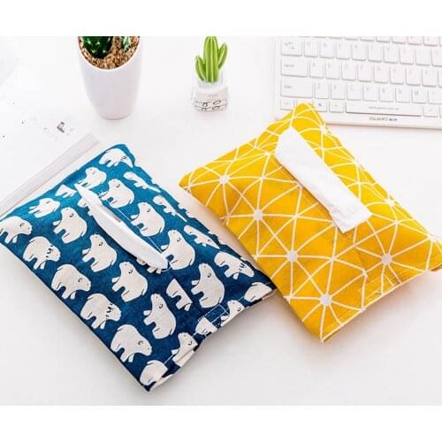 1PC Cotton Linen Pumping Paper Tissue Bag Boxes Car Decor Tools Freshness Style Paper Bag Domestic Accessories Tissue Box