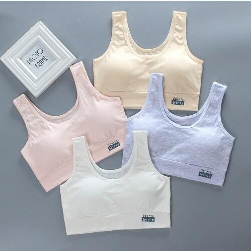 Girl bra Teens Teenage Young Cotton/Spandex bras Kids Solid Color 12-18Y Training summer Children Big Girls Adolescente