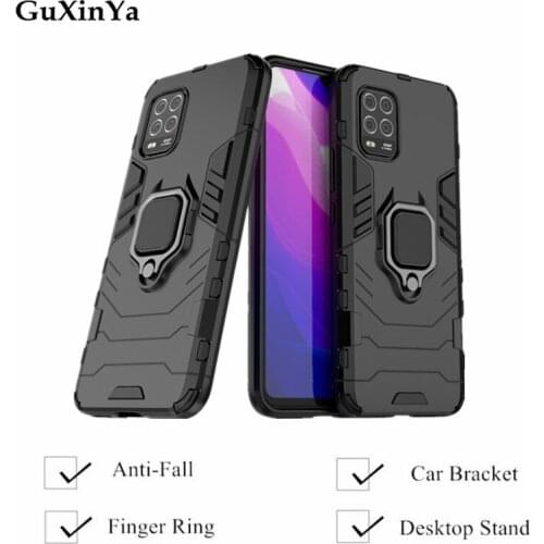 Phone Case Mi 10 Lite 5G Cases Luxury Armor Magnetic Ring Back Cover For Xiaomi Mi 10 Lite Funda Xiomi Mi 10 Lite Bumper 6.57"