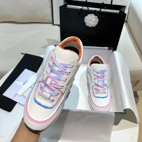 Colorido arco-íris mulher tênis moda rendas até baixo topo feminino causal sapatos respirável ao ar livre vulcanizado sapatos fo