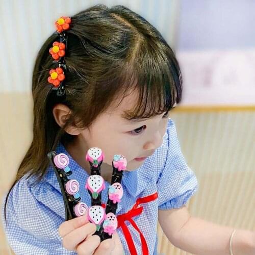 Ncmama Baby Girls Hairclip Cute Acrylic Cartoon Flower Fruit Ornament Hair Clips Children Sweet Hairpins Kids Hair Accessories