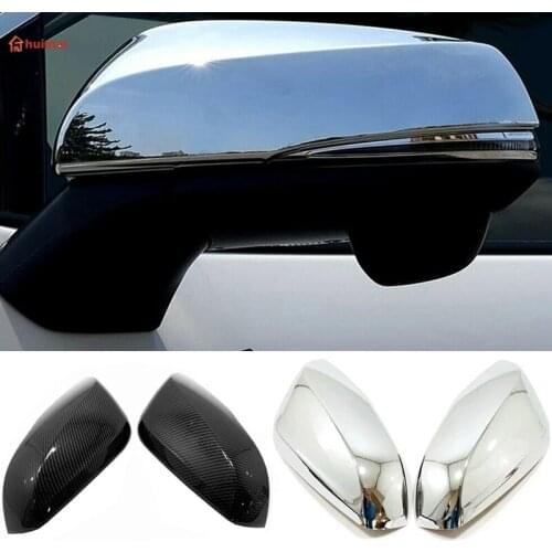 For Toyota Highlander 2022 2021 2020 Accessories ABS Carbon fiber Car Rearview mirror decoration strip Cover Trim Styling 4 PCS