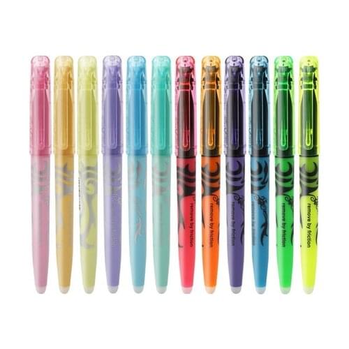 6pcs/set Erasable Highlighter Pastel Color Fluorescent Marker Pen 12 Colors Japan
