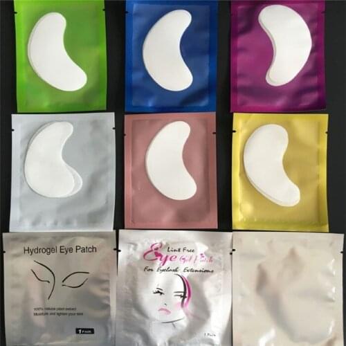 Hot 100 Pairs Collagen Anti wrinkle Eyelash Extension Lint Free Patches Eyelash Grafted Colors Under Pad By Free Shipping