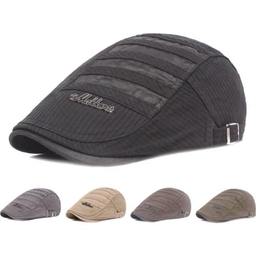 Casual Golf Hats for Men Hats Retro Berets Hat Women Cotton Visors Herringbone Flat Caps Korean Artist Peaked Newsboy Cap