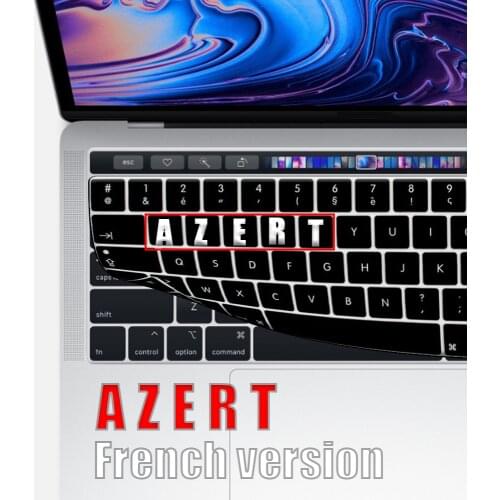 French version Laptop Keyboard CoverFor macbook pro13 15"A2159A1990 A1706 A1932 A2289 EU AZERT Keyboard Protective Film Silicone