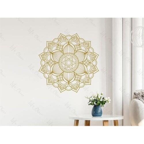 Beautiful Mandala Flower Art Sticker Mural Design Vinyl Indian Home Living Room Bedroom Wall Sticker Decorative Wallpaper