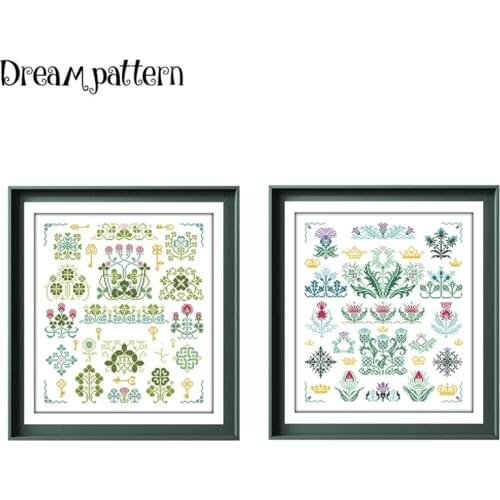 Jigsaw clover garden cross stitch kits cartoon 18ct 14ct 11ct white fabric cotton thread DIY embroidery kit for beginners