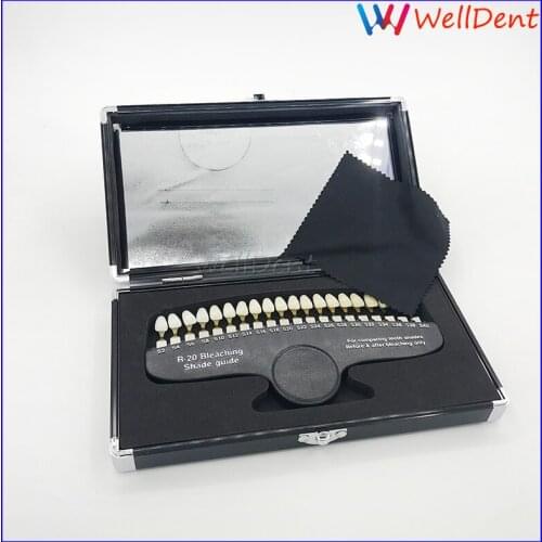 Dental Teeth Shade Guide 20 Shades with Mirror Teeth Whitening Accelerator R20 Professional Dental Instrument Dentist