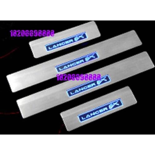 Car styling for 2010-2015 Mitsubishi Lancer/Lancer X/Lancer Evo Car accessories stainless steel LED Scuff Plate / Door Sill