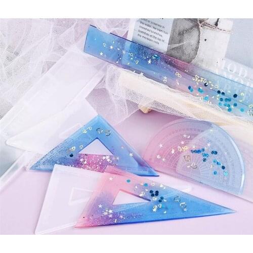 UV Expoxy Resin Silicone Mold Protractor Triangle Ruler Right Angle Ruler DIY Craft Jewelry Making Tools Resin Casting Molds