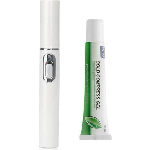 Varicose Vein Soothing Set Blue Light Treatment Pen + Cold Compress Gel Leg Swelling Relieve Pain Therapy Care Ointment Cream