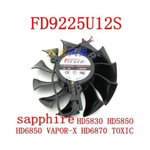 Free Shipping FD9225U12S 4PIN 39x39x39mm DC12V 0.48A for sapphire HD5830 HD5850 HD6850 VAPOR-X HD6870 TOXIC Graphics card fan