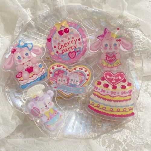 Vintage Rabbit Cherry Sweet Cake Acrylic Message Clip For DIY Scrapbooking Photo Album Note Storage Clamp