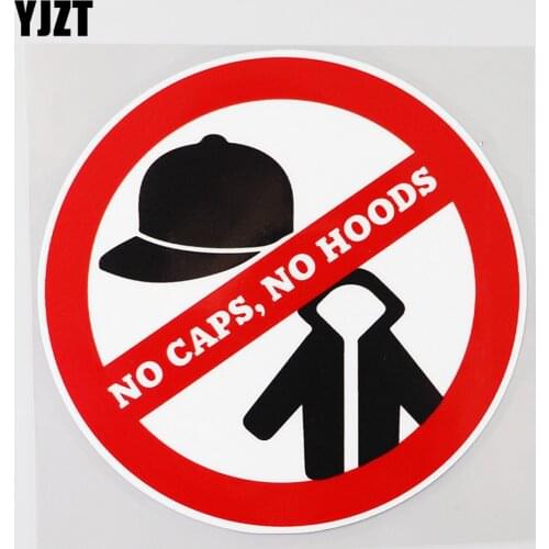 YJZT 12.2CM×12.2CM Cartoon Decal No Caps,No Hoods Warning PVC Car Sticker 12C-0451