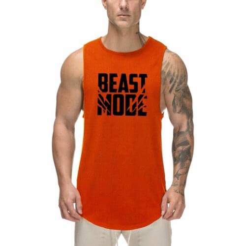 Vest Mens Summer Tide Brand Youth Sports Fitness Shirt Sleeveless Printing Outer Wear Undershirt Personality