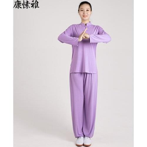 Winter Women Tai Chi Wushu Uniforms Modal Loose Yoga Shirt+pant Exercise Casual Martial Arts Meditation Outfit Set Activewear