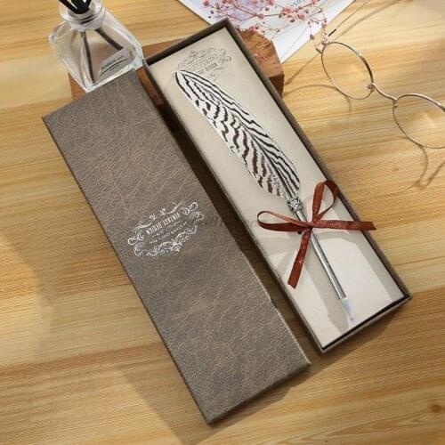 0.7mm Kawaii Feather Ballpoint Pen Roll Ball Pens Writing School Office Supply