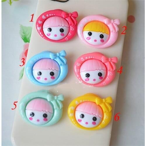 10pcs/lot Flat Back Resin Cute girl For Cell Phone Deceration Crafts Making home DIY 27*22mm