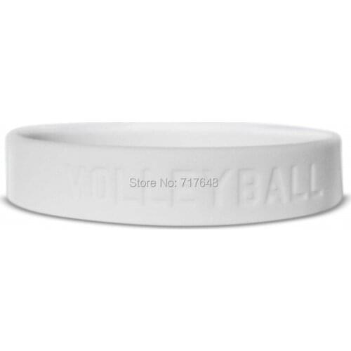 100pcs Volleyball White wristband silicone bracelets free shipping by epacket A