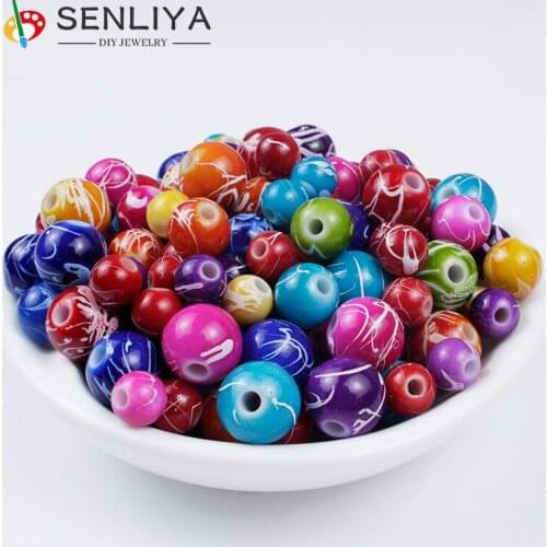 20-300Pcs/Lot Round Shape Beads Jewelry Making Acrylic Beads 8/10/12mm Round Shape Beads Jewelry Making Acrylic Beads