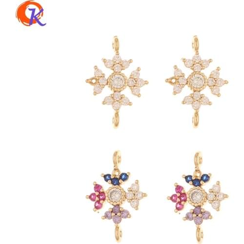 Cordial Design 50Pcs 11*16MM Jewelry Accessories/CZ Charms/Earring Findings/DIY Jewelry Making/Hand Made/Earrings Connectors