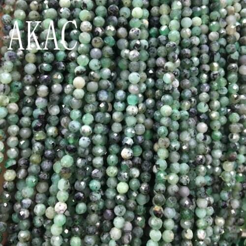 1strand Approx3mm natural green emerald faceted loose seed beads for Jewelry diy making design