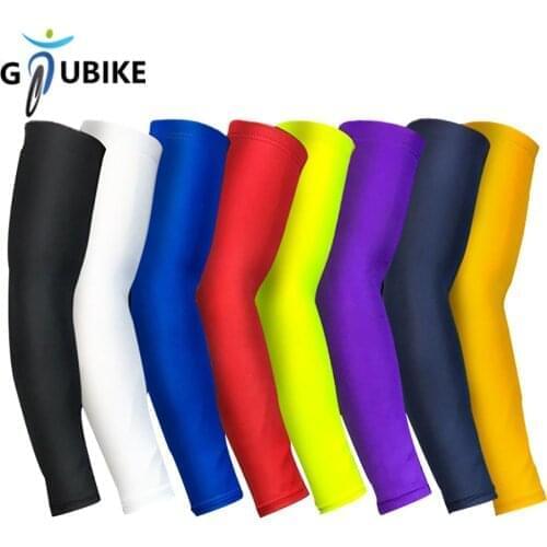 GTUBIKE Quick Dry Cycling Arm Sleeves Breathable UV Protection Elbow Pad Fitness Armguards Sports Cycling Arm Warmers