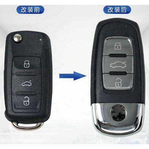 DAKATU 3 Buttons Car Modified Remote Key Shell Keyless Key Case 202AJ 202N for VW Passat Eos Jetta Golf Polo Tiguan for Skoda