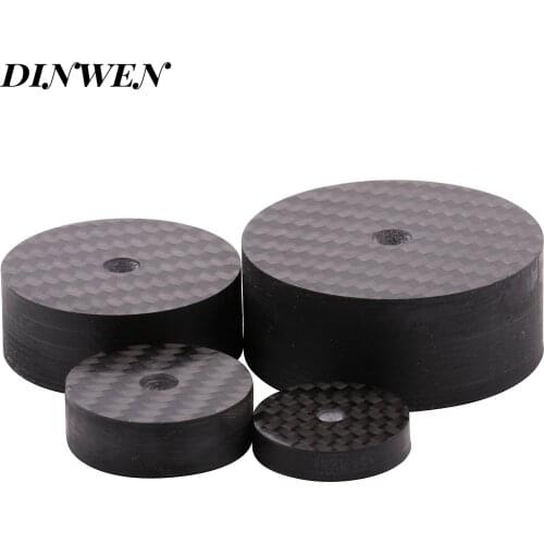 Black Solid Carbon Fibre Amplifier Speaker Isolation Spike Pad Floor Base DISC Mat For Hifi Turntable DAC CD Player Radio