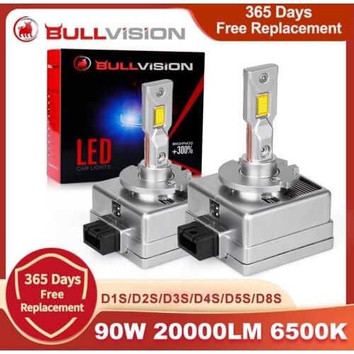 D1S LED Mini 1:1 Canbus 6500K White D1R D2S D2R D3S D3R D4S D4R D5S D8S Car Headlight Bulb 90W 20000LM Auto Light LED Update Kit