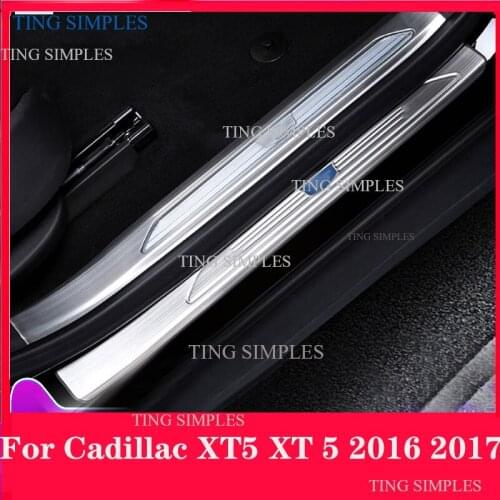 For Cadillac XT5 2017 2018 2019 2020 Car Stick Stainless Steel Pedal Door Sill Scuff Plate Cover Outside Threshold accessories