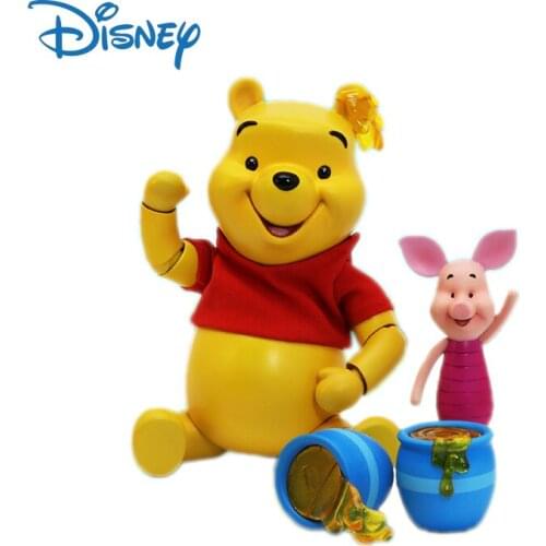 Disney Genuine Winnie The Pooh Action Figure Joints Movable Anime Figures Collection Model Toys Cute Alloy Dolls Decor Kids Gift
