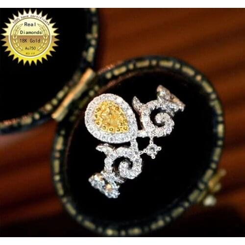 18k white gold Natural Real 0.7ct diamond ring Jewellery Engagement ring &Wedding ring D-A005