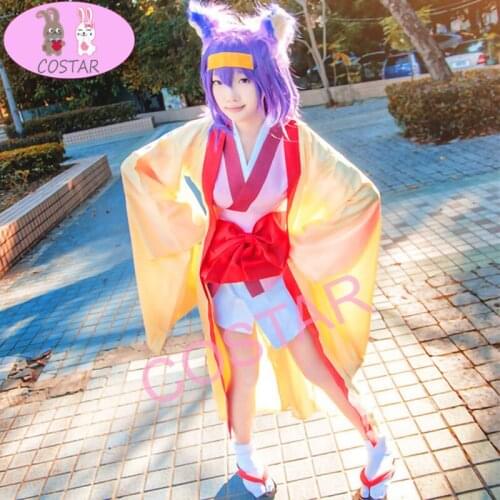COSTAR Anime Game No Game No Life Hatsuse Izuna Cosplay Costume Full Set Japanese Kimono Uniform Outfit Halloween Party Dress