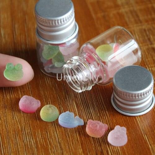 1/6 Scale 1Set Glass Bottle Miniature Dollhouse Candy Soft Sweets Mini Food for Barbies Doll House Kitchen Accessories Toy