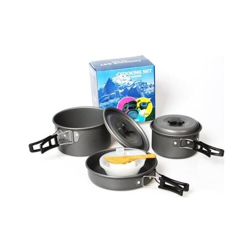Multi-Group Outdoor Tableware Teapot Cooking Tools Outdoor Frying Pan Kettle Picnic Tableware Camping Trekking Pot Utensils Set