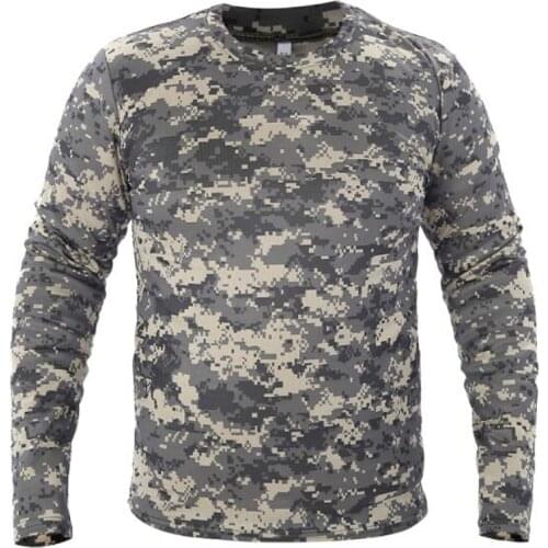 Men Long Sleeve T-shirt Tactical Camouflage T Shirts New Spring Quick Dry Breathable Military Army Tops Brand Clothing Tshirt