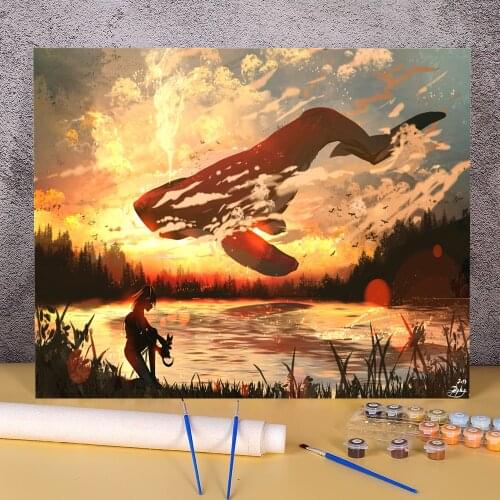 Scenery Adventure DIY Paint By Numbers Kit Oil Paints 40*50 Paiting By Numbers Home Decoration For Children For Handiwork