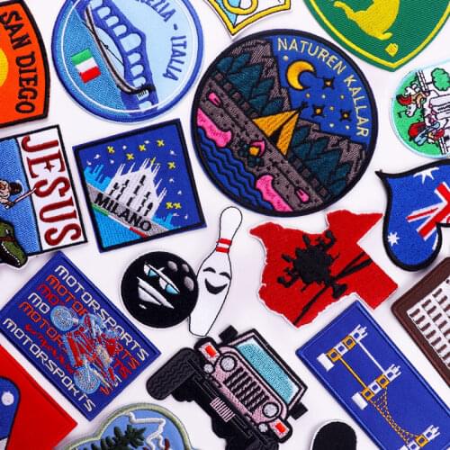 Outdoor Nature Adventurous PatchTrekking Travel Embroidered Patches For Clothing DIY Iron On Patches On Clothes Applique Badges
