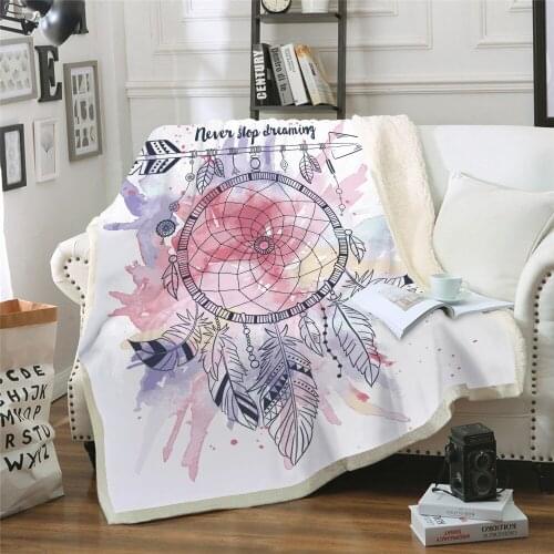 New Fashion Blanket Comfortable Soft Blanket Thick Double-layer Plush 3D Digital Printing Blanket Dream Catcher