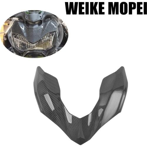 ABS Plastic Carbon Fiber Painted Fairing Front Upper Headlight Cowl Nose Panel Fit For Kawasaki Ninja Z900 2017-2019