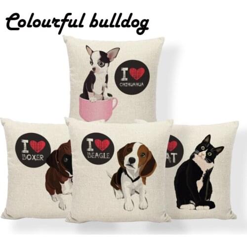 Beagle Boston Terrier Cushions Chihuahua Doberman Pillowcases Improvement Home Decorating Throw Pillow Covers 17X17 Linen Luxury