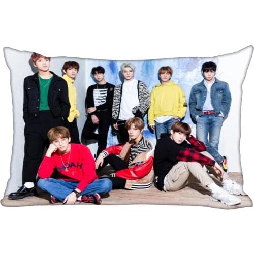 Hot Korea-Pop Custom NCT Satin Pillowcase 35x45cm (one side) Printed Zipper Silk PillowCover Custom Logo gift