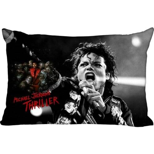 Hot Michael Jackson Printed Satin Pillowcases Two sides Standard Silk Soft Rectangle zipper pillowcover More size Custom LOGO