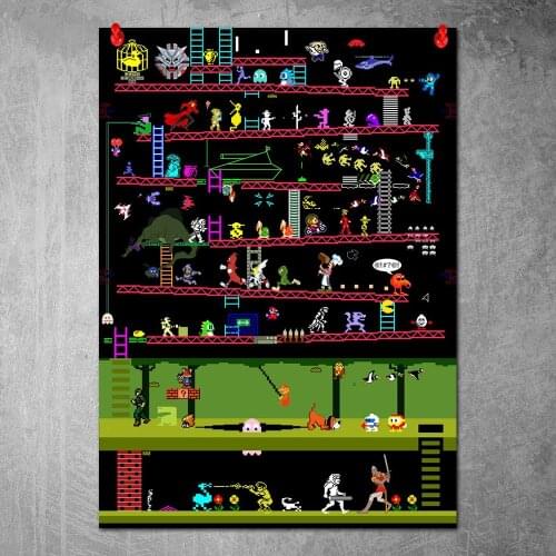 Canvas Poster Arcade Classics Wall Art Painting Posters and Prints Wall Pictures for Home Decor No Frame