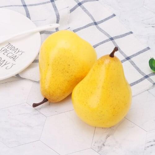 Realistic Lifelike Simulation Artificial Fruit Pear Kitchen Fake Display Food Home Decoration