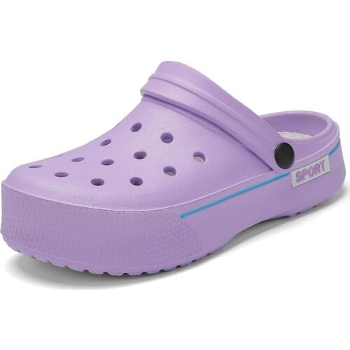 Fashion Summer Pink Purple Women Sandals Platform Outdoor Garden Shoes Woman Non-slip Clogs Pool Sandals Couple Beach Sandals